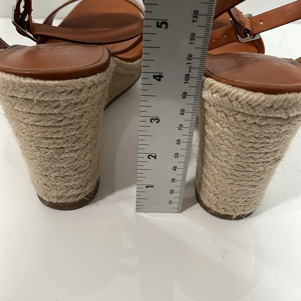 A New Day Brown Espadrille Shoes with Ankle Strap 8.5 Brown Camel tan color